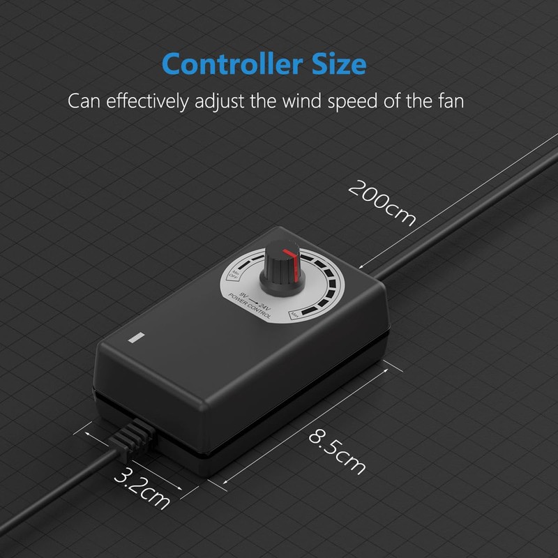 Hon&Guan 6 Inch Inline Booster Duct Fan with Speed Controller