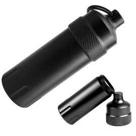 fogman Portable Ashtray Butt Holder Waterproof Keychain Compact Portable Odorless Stainless Steel (Black)