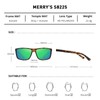 MERRY'S Rectangular Polarized Sports Sunglasses for Men Women Cycling Driving