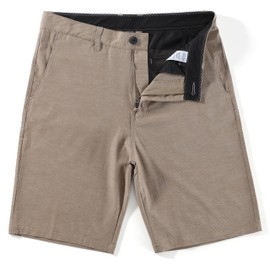 AIRDYNAM Men's Hybrid Golf Dress Shorts Lightweight Quick Dry Casual with Flat Front 9-Inch Inseam and 4 Pockets Khaki 32