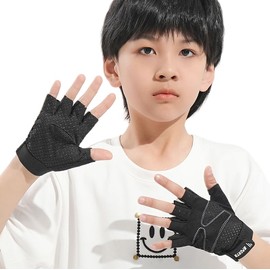 Kids' Bike Gloves, Cycling Gloves, Bicycle Gloves, Shock Absorption, Fingerless Gloves, Half Fingerless Gloves, For Spring, Summer, Autumn, UV Protection, Mesh Fabric, Breathable, Anti-slip