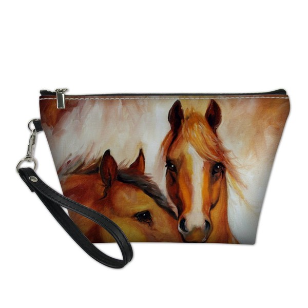 Showudesigns Horse Cosmetic Bag Teen Women Travel Cosmetic Bag Toiletry Bag Clutch