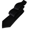SOCIAL Necktie, Formal Long Tie, Silk, Black, Plain, For Funerals,