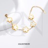 Galeuneon 18K Gold Plated Clover Bracelet |Adjustable Bracelets| Lucky Flower