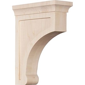 Ekena Millwork BKTW02X06X08GORO Medium Gomez Wood Wood Brackets, 2 1/2"W x 6"D x 8"H , Red Oak