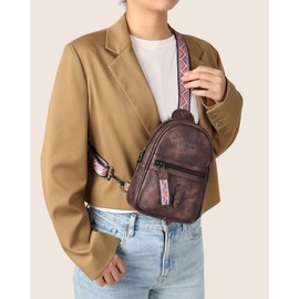 FADEON Mini Sling Bag for Women - Small Crossbody Purse - Designer Sling Purse Cute PU Leather Shoulder Bags