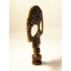 Lamp Finial-Aged Brass D.O.D. Skull on Aged Brass Base