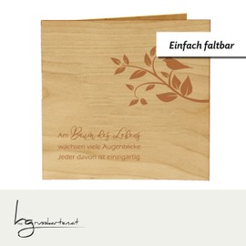 Original Holzgrußkarte - BAUM DES LEBENS, Motiv Ast - 100% handmade in Österreich, aus Kirschholz gefertigte Geschenkkarte, Grußkarte, Klappkarte, Postkarte…