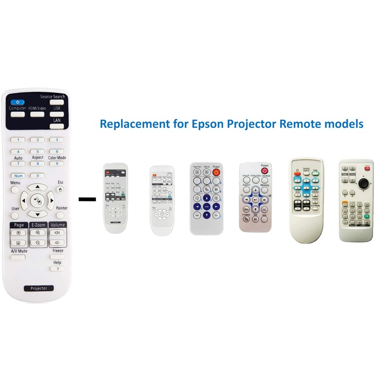Projector Remote Control Compatible with Epson Projector, Home Cinema, Powerlite,