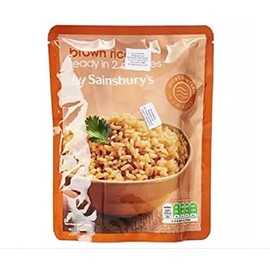 Sainsbury's Mikrowellen-Reisbraun 250 g – gekochtes, braunes Langkornreis