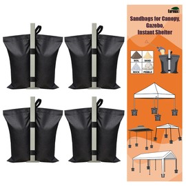 Eurmax USA Sandbag Tent Weights Bags, for Patio Umbrella Base,Outdoor Canopy,4-Pack(Black)