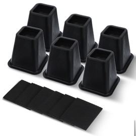 wutfuooo 6 Pack 6 Inch Heavy Duty Bed Risers, Furniture Risers for Desk, Chair, Table or Sofa, Couch Lift Risers, Supports up to 2200 lbs per Leg