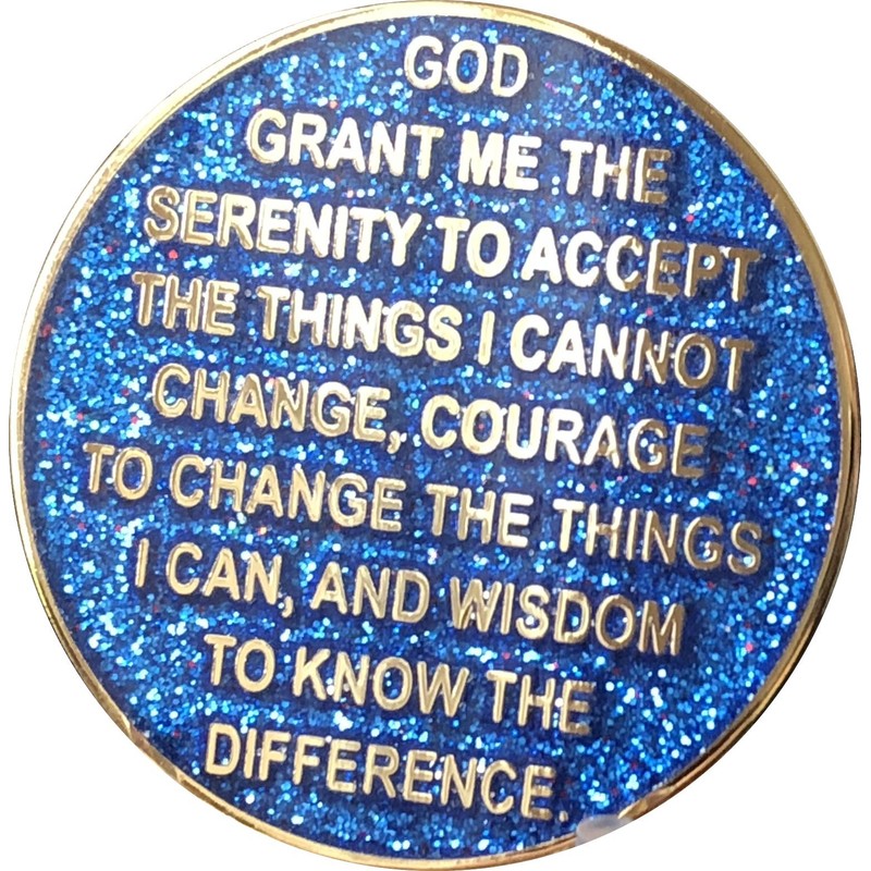 GORLENKE30 Year AA Medallion Reflex Blue Glitter Gold Plated Color