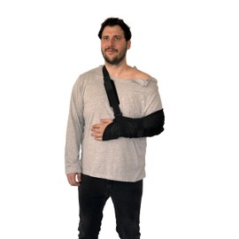 USBD Post Surgery Recovery Snap Open Tearaway Full-Sleeve Tshirt (US, Alpha, Medium, Regular, Regular, Gray/Men)
