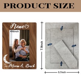 Nene Gift, Mother's Day Gift for Nene Grandma Mom, Nene I Love You to The Moon and Back Photo Frame, Holds 4 x 6 Inch Photo, Farmhouse Wooden Picture Frame Gift, Birthday Gift for Nene
