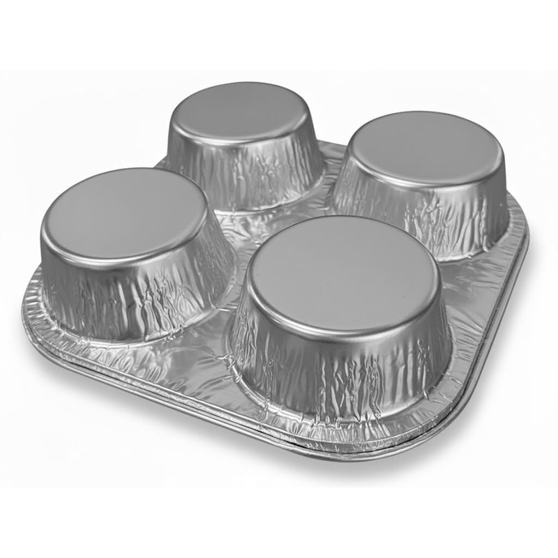 Handi-Foil 4-Cavity Cup Aluminum Foil Muffin Cupcake Pan - Disposable