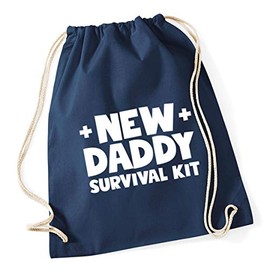 Hippowarehouse New daddy survival kit Drawstring Cotton School Gym Bag 37cm x 46cm, 12 litres