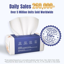 ourmed life Toallas Faciales Desechables Biodegradables para Piel Sensible, Sin Pelusa, para Desmaquillar, para El Cuidado de La Piel Y La Limpieza Femenina, Toallitas Secas, 80 Unidades con Textura d