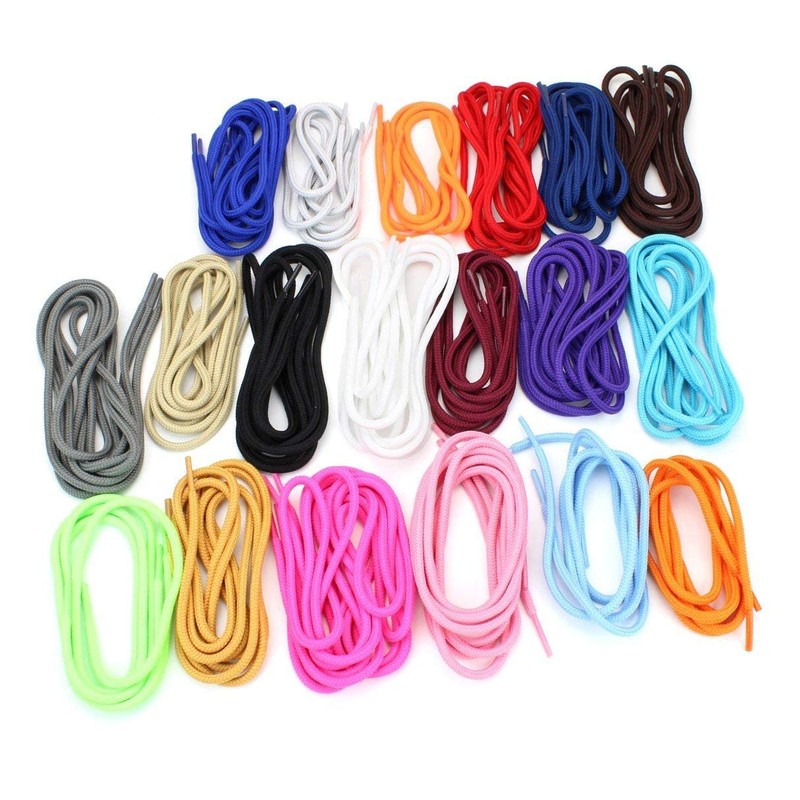 BCB Wear Round Shoelaces 3/16" Thick Solid Colors for All