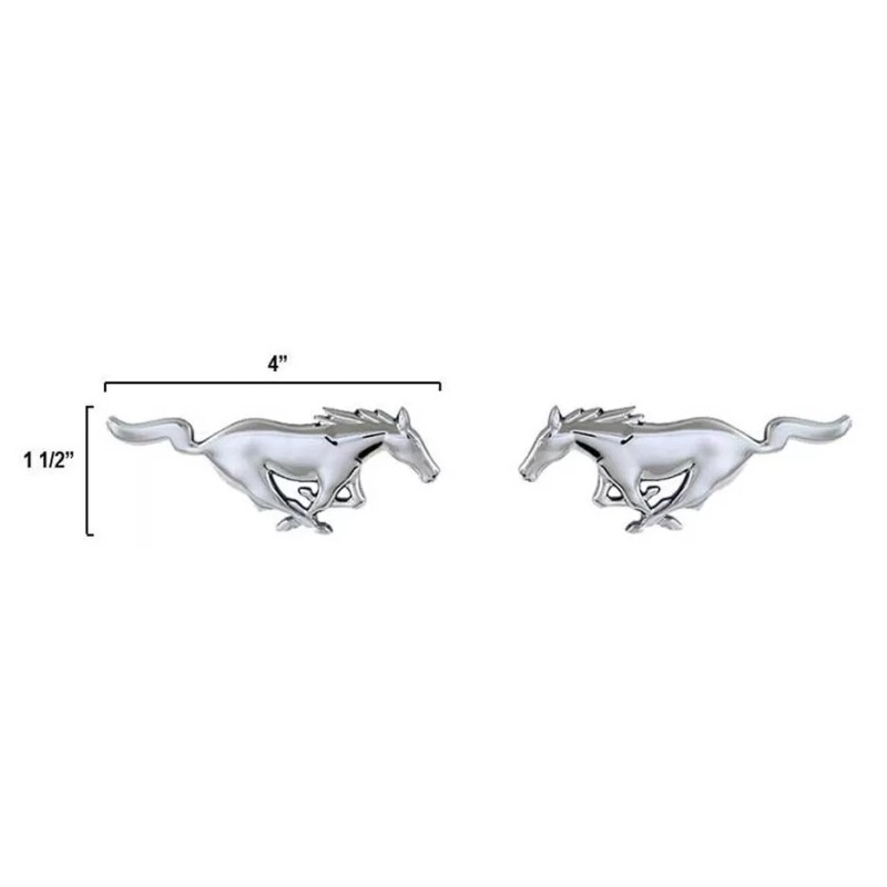 Maryland Mustang NEW! Mustang Chrome Running Horse Pony Emblems Pair