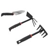 3PCS Garden Tool Set Iron Stainless Steel Five Teeth Rake