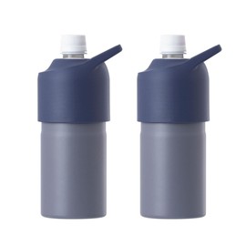 Atlas ABIB-CPU2P Plastic Bottle Holder Water Bottle, Set of 2, Cold Insulated, 16.9 fl oz (500 ml), 650 ml, Vacuum Insulated, Purple with Handle, Bottle-In Bottle