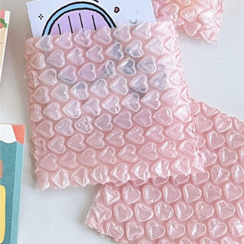 Packaging Bags Bubble Bags Pink Heart Shaped Protective Bubble Bags