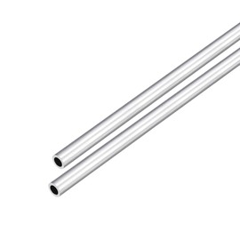 DMiotech Pack of 2 (7 mm outer diameter x 5 mm inner diameter) 6063 aluminium round tube, 300 mm length, industrial metal tube for machine frame construction, DIY projects