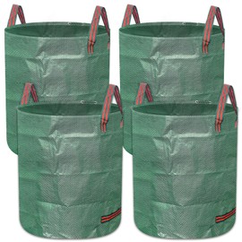 Socpuro 4 Pack 72 Gallon Reusable Yard Waste Bags with Four Handles, Collapsible Lawn Pool Garden Leaf Waste Bag for Clean Up Outdoor Debris Leaves Grass Clippings