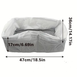 Sifting Cat Litter Filter Bags – 5 Pack Extra Large Disposable Litter Bags with Holes, Thick Drawstring Liners for Quick and Easy Cleaning, Ideal for Kitty Litter Box (19 x 15 x 7 in)