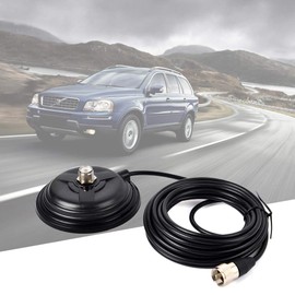 YNIBST Magnetic Mount Base for MJ-MP CB/VHF/UHF/HF Mobile Antennas, Amateur Radio Compatible, Total Length 12.8 ft (5 m), Includes RG58 Cable, Powerful Compact Magnet Base, For Car Use