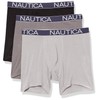 Nautica Men's Bamboo Rayon Spandex 3-pack Boxer Brief, Black/Lead/Alloy, Medium