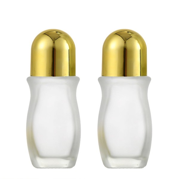VASANA Leere, nachfüllbare Klarglasflaschen mit Rollerball, Goldkappe, Deo-Roller, Behälter für