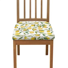 Pzuqiu Lemons Square Chair Cushion Cover for Dining Office Wear Resistant Chair Seat Slipcover Home Chair Essentials Comfy Soft Upholstered Chair Seat Covers