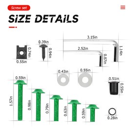 Motorcycle Fairing Bolt Kit, 177pcs M5 M6 Motorcycle Windscreen Screws, Aluminum Fasteners Fairing Bolts Nut Clips Kit, Mounting Kits Washers Nuts Screws Assortment for Sport Bikes (Green)