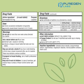 Puregen Labs Senna 8.6 mg Tablets (120 Count) – Natural Sennosides Vegetable Laxative for Constipation, Bloating, Gas, Irregularity Relief