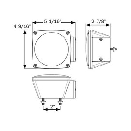Optronics ONE L.E.D. Square Under 80" Combination Tail Light - Left (STL009RB)