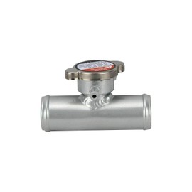HCHCSPEED 38mm 1-1/2" Aluminum In Line Coolant Radiator Filler Neck Hose With Cap Silver