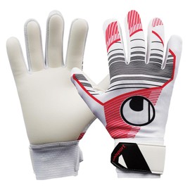 uhlsport Futsal GK Keeper Gloves FUTSAL Soft Half Negative 1011359 01 7 White x Black x Red