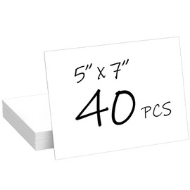 CREGEAR CreGear 40 Sheets White Cardstock 5x7, 80lb/230gsm Thick Cardstock Paper Card Stock White Blank Printer Paper Card Stock for Greeting Cards, Invitations, Postcards, DIY Cards