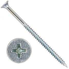 TERF® Drywall Fine Thread Sharp Point Zinc Screws 4.8 X 150mm Phillips Flat Countersunk Zinc Screws For Drywall Plasterboard Wood and other similar types Screw Size 4.8 X 150mm - Pack of 20