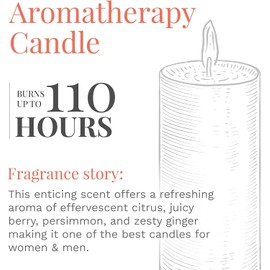 Candle-lite Scented Candles, Fresh Lavender Breeze Fragrance, One 18 oz. Single-Wick Aromatherapy Candle with 110 Hours of Burn Time, Light Purple Color