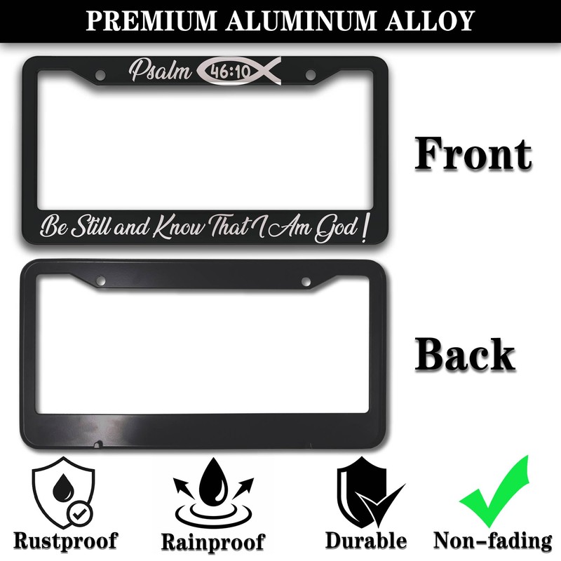 License Plate Frames Black and White License Plate Frame Psalm