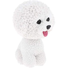 Simulation Shaking Head Dog Bobble-Head Dog Toy for Car Interior Dashboard Ornament - Bichon Frise