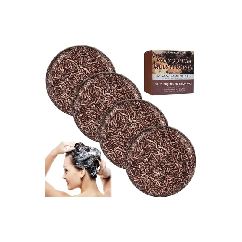 Piezas Jabón Negro Cabello Gris Barra Ecológica Champú Mujeres Hombres