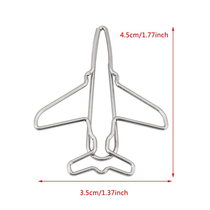 10pcs Cute Airplane Shape Paper Clips Card File Clips Clamps