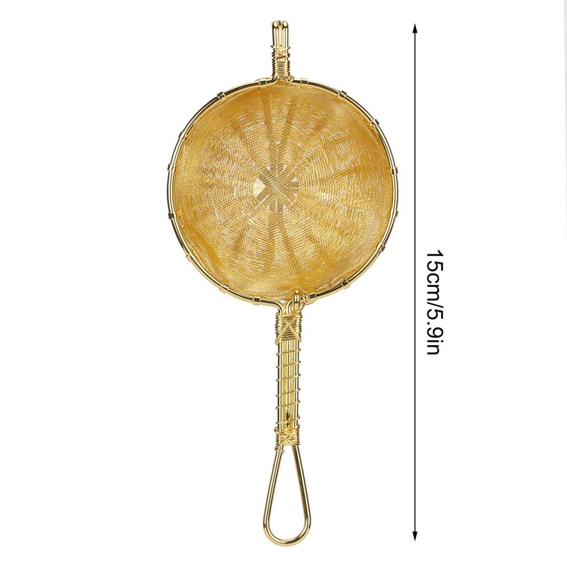 Tea Infuser, Pure Copper Tea Strainer Long Handle Teapot Strainer