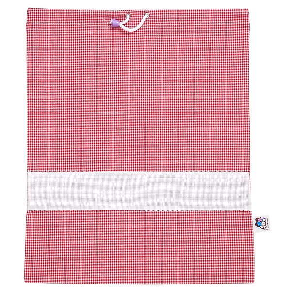 Filet AMAS05/01 - Nursery Bag with Yarn Dyed Squares with Aida to Embroider, Red and White - 45 g