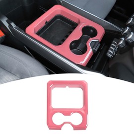 PDKLIN for RAM Pink Center Console Cup Holder Panel Trim Cover for Dodge RAM 2018-2023 Pink Interior Accessories