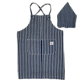 Ocean & Ground 1218001 Set Blue Kids Apron, Junior, HI Hickory, Size L, hickory, L